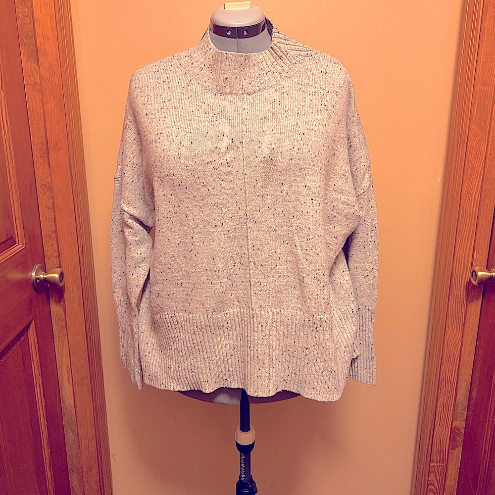 NWT a.n.a. High Collar Grey Tweed Sweater